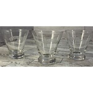 Baileys Irish Cream glasses Flared Rocks Style Clear Frosted Logo 3 Glasses.